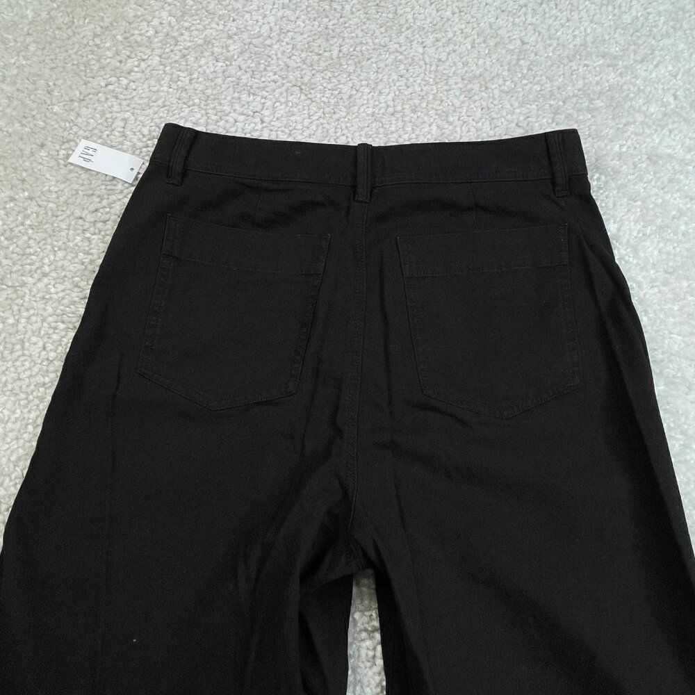 Gap High Rise Wide Leg Chino Crop Black Womens 10 Tall NEW - Picture 9 of 13